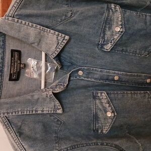 Womens Denim Snap Placket Shirt